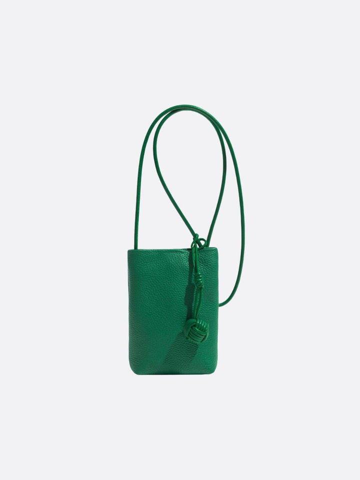 sac téléphone cuir vert foncé