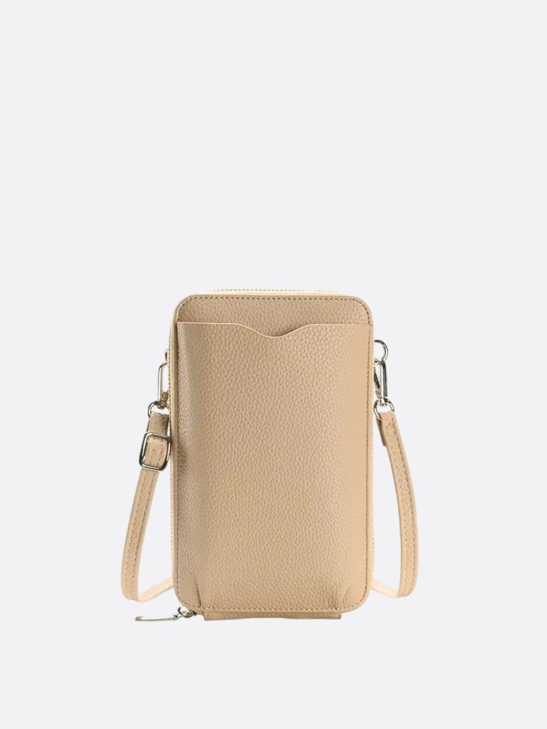 sac téléphone portefeuille beige
